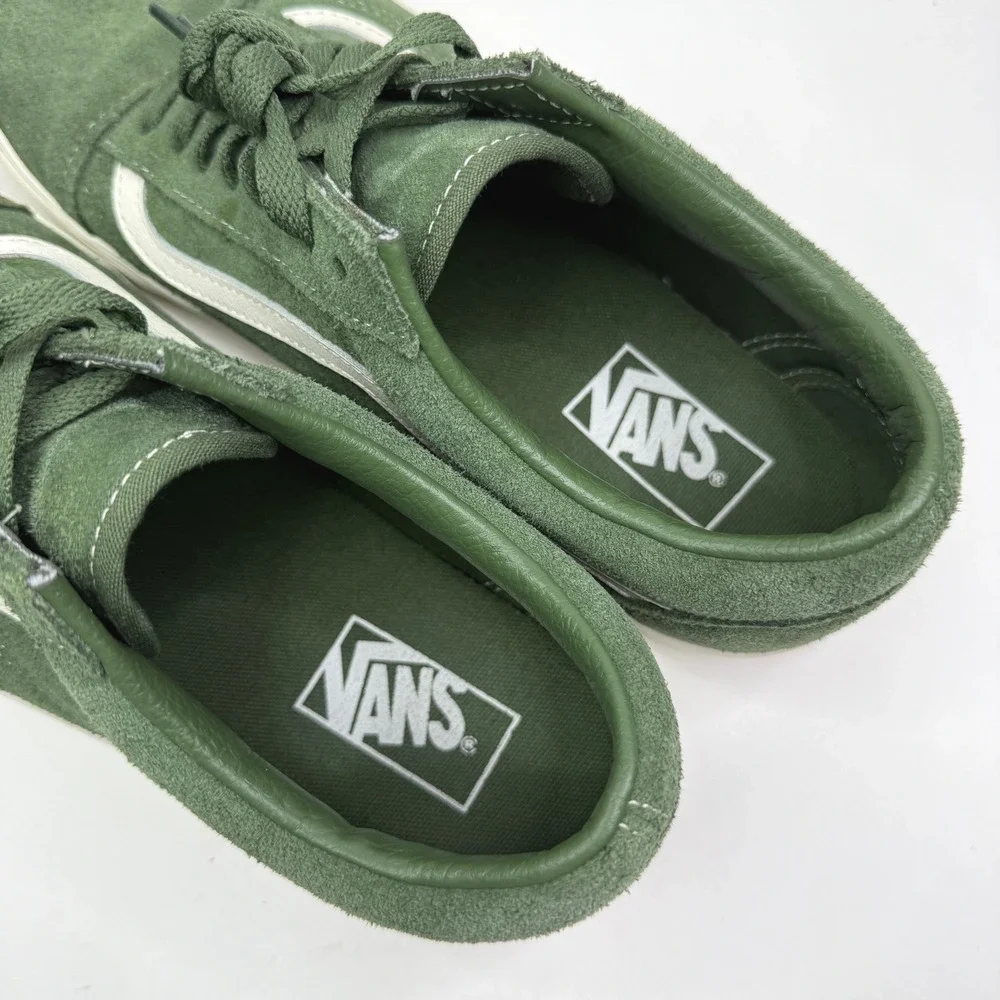 Vans Old Skool Sneakers Mens 9.5 Dried Kelp Green Suede Low Top Skate Shoes